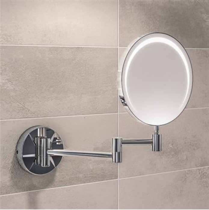 Square LED Double Swing Vanity Mirror