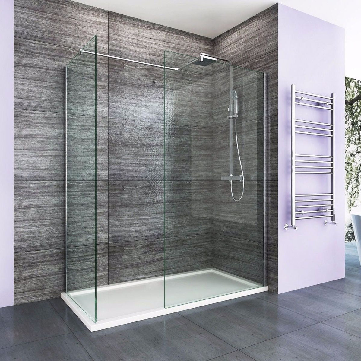 Elle 1200 X 700mm Easy Clean Walk-In Shower Enclosure (Inc Shower Pane ...